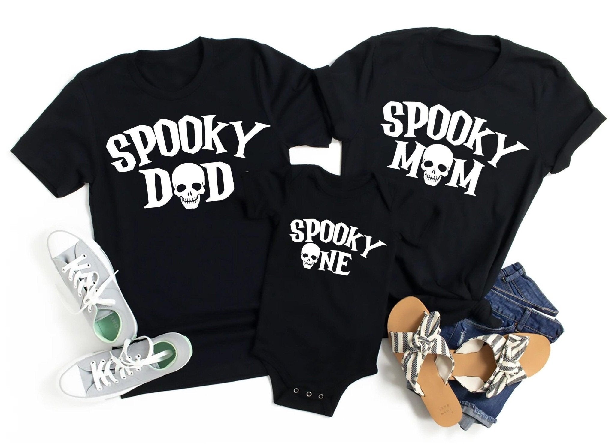 Halloween Family T-Shirts, Spooky Dad Shirt, Spooky Mom Tee, Spooky One Tee - Nesta Tees