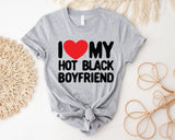 I Love My Hot Boyfriend Shirt, I Heart My Hot Boyfriend Shirt, Funny Couples Matching T-Shirt, Valentines Day Shirt, Gift For Girlfriend Tee - Nesta Tees