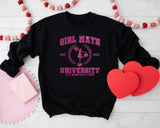 Girl Math It&#39;s Basically Free Sweatshirt, Girl Math University Shirt, Valentines Day Shirt, Groovy Valentine Sweatshirts - Nesta Tees