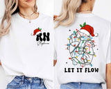 Christmas Cardiac Nurse T-shirt, Let It Flow Cardiac Shirt, Christmas Nurse Shirt, RN Nurse Shirt, Christmas Nurse Crew