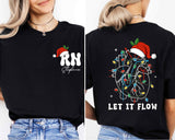 Christmas Cardiac Nurse T-shirt, Let It Flow Cardiac Shirt, Christmas Nurse Shirt, RN Nurse Shirt, Christmas Nurse Crew