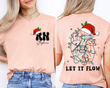 Christmas Cardiac Nurse T-shirt, Let It Flow Cardiac Shirt, Christmas Nurse Shirt, RN Nurse Shirt, Christmas Nurse Crew