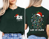 Christmas Cardiac Nurse T-shirt, Let It Flow Cardiac Shirt, Christmas Nurse Shirt, RN Nurse Shirt, Christmas Nurse Crew