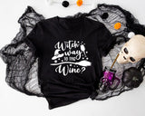 Wine Halloween Shirt, Drinking Shirt, Halloween Party Shirt, Wine Party Shirt, Halloween Drinking Squad Shirt, Witch Way To The Wine Shirt - Nesta Tees