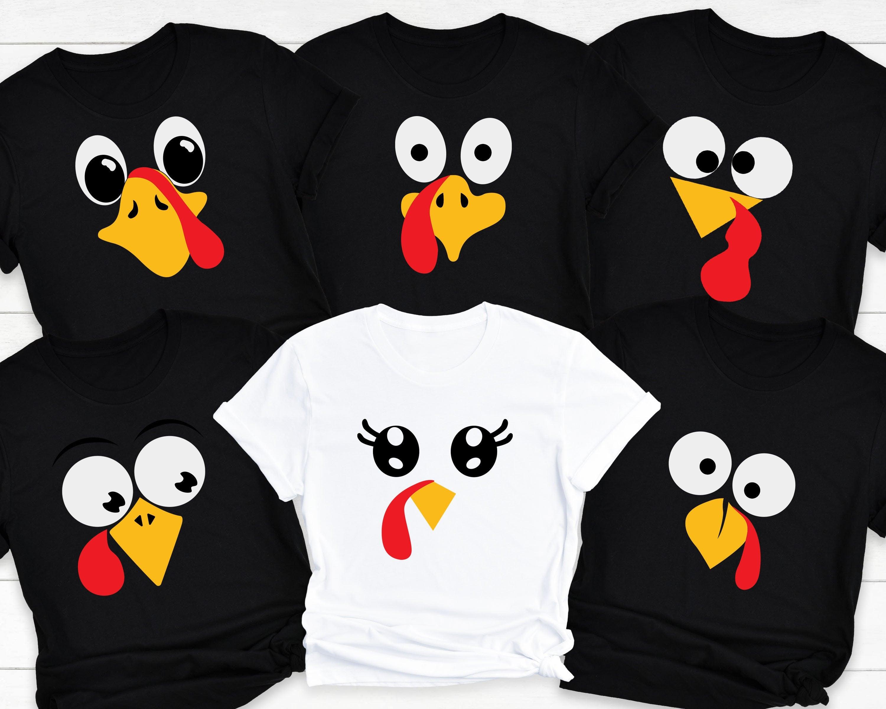 Turkey Face Shirt, Thanksgiving Family Matching Shirt, Funny Thanksgiving Shirt, Thanksgiving Group Shirts, Turkey Day Shirt - Nesta Tees