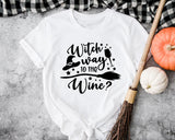 Wine Halloween Shirt, Drinking Shirt, Halloween Party Shirt, Wine Party Shirt, Halloween Drinking Squad Shirt, Witch Way To The Wine Shirt - Nesta Tees