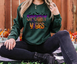 Spooky Vibes Sweatshirt, Halloween Sweatshirt, Leopard Spooky Season Hoodie, Halloween Party Hoodie, Fall Sweatshirt, Halloween Costume - Nesta Tees