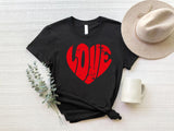 Retro Love Heart Valentines Day Shirt, Valentines Day Shirts For Woman, Heart Shirt, Cute Valentine Shirt, Valentines Day Gift, Love T-shirt - Nesta Tees