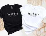 Wifey and Hubby T-Shirt, Honeymoon Shirt, Wedding Anniversary Shirt - Nesta Tees