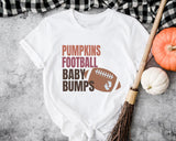 Pumkins Football Baby Bumps T-Shirt, Pregnancy Announcement Shirt, Baby Reveal Tee - Nesta Tees