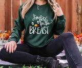 Thanksgiving Turkey T-Shirt, I'm Here For The Breast Sweatshirt, Thanksgiving Shirt - Nesta Tees