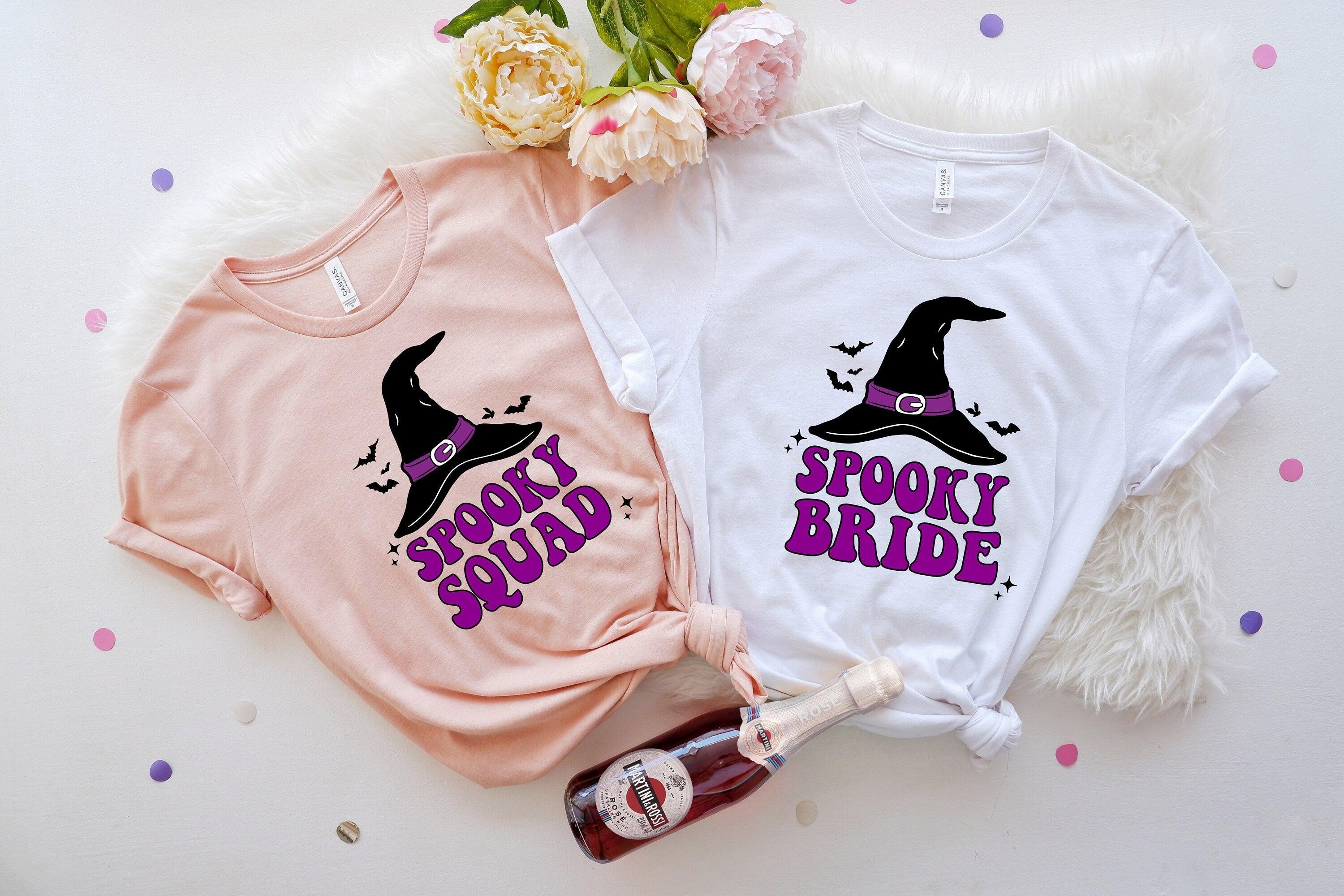 Witchy Bachelorette Party Shirt, Halloween Bride Shirt, Spooky Bride Shirt, Spooky Squad Tee - Nesta Tees