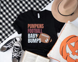 Pumkins Football Baby Bumps T-Shirt, Pregnancy Announcement Shirt, Baby Reveal Tee - Nesta Tees