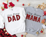 Very Merry Christmas Family Shirts, Christmas Dad T-Shirt, Very Merry Mama Shirt - Nesta Tees