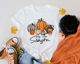 Tis The Season Fall Shirt, Coffee Fall Leaf Football Shirt, Pumpkin Shirt, Football mom Shirt, Fall Season Shirt, Fall Football Coffee Shirt - Nesta Tees