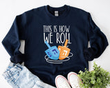 This is How We Roll Sweatshirt, Happy Hanukkah Shirt, Shine and Bright Like a Menorah, Chanukah Tee, Festival of Lights, Jewish Celebration - Nesta Tees