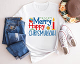 Merry Happy Chrismukkah Shirt, Shine and Bright Like a Menorah, Hanukkah Shirt, Chanukah Shirt, Festival of Lights, Jewish Celebration - Nesta Tees