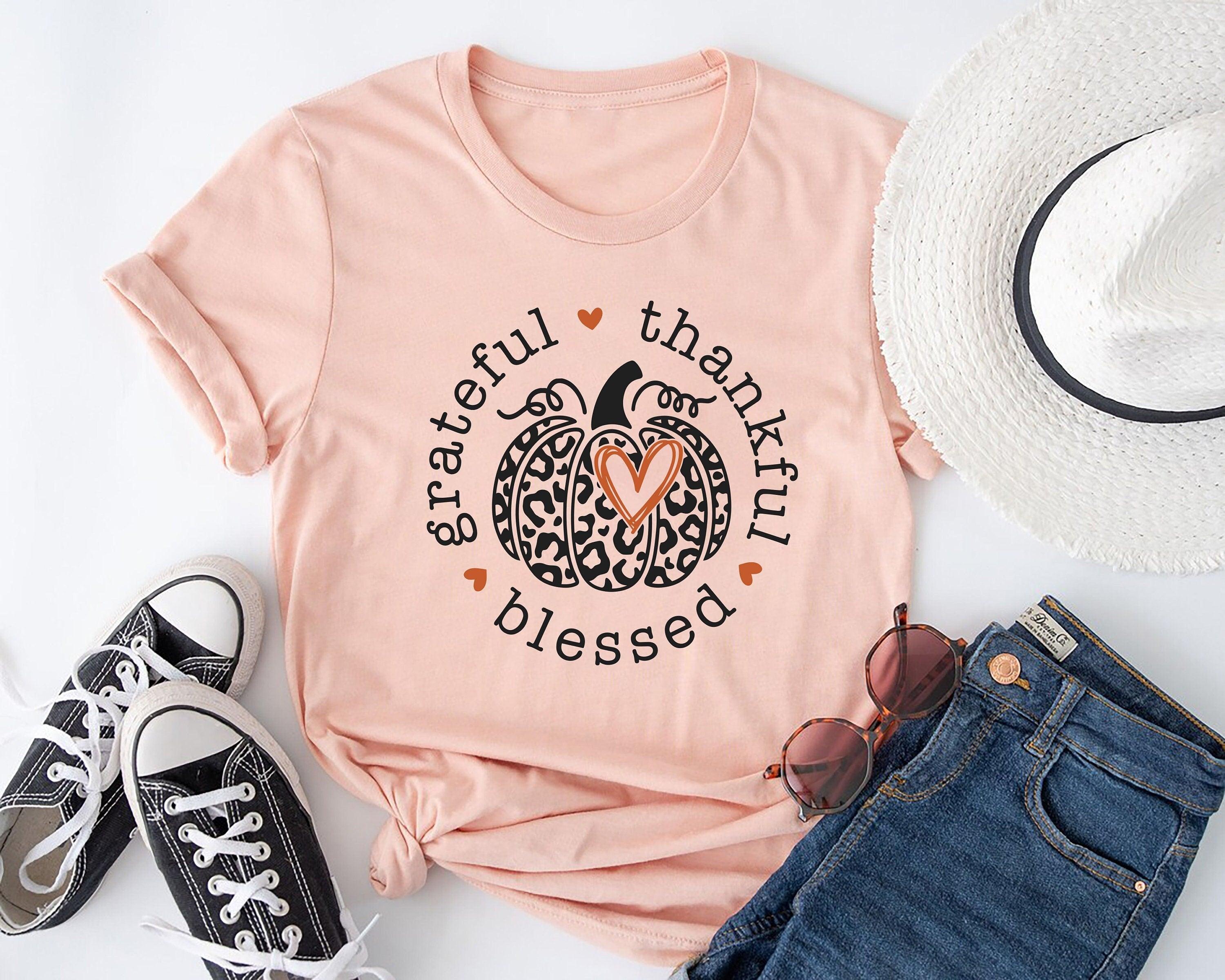 Thankful Grateful Blessed Shirt, Thanksgiving Pumpkin Patch Shirt, Fall Season Shirt, Autumn Shirt, Farm Fresh Harvest Festival Shirt - Nesta Tees