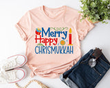 Merry Happy Chrismukkah Shirt, Shine and Bright Like a Menorah, Hanukkah Shirt, Chanukah Shirt, Festival of Lights, Jewish Celebration - Nesta Tees