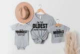 Siblings Shirts, Oldest, Middle, And Youngest Shirts, Funny Sibling Shirts, Sibling Shirts, Sister Shirts, Brother Shirts - Nesta Tees